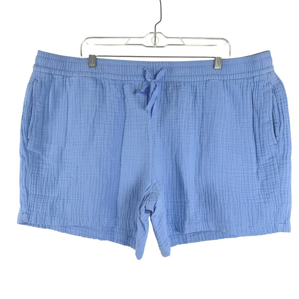 Eddie Bauer Carry On Shorts Womens 2XL Blue Gauze Cotton NWT SS-2014